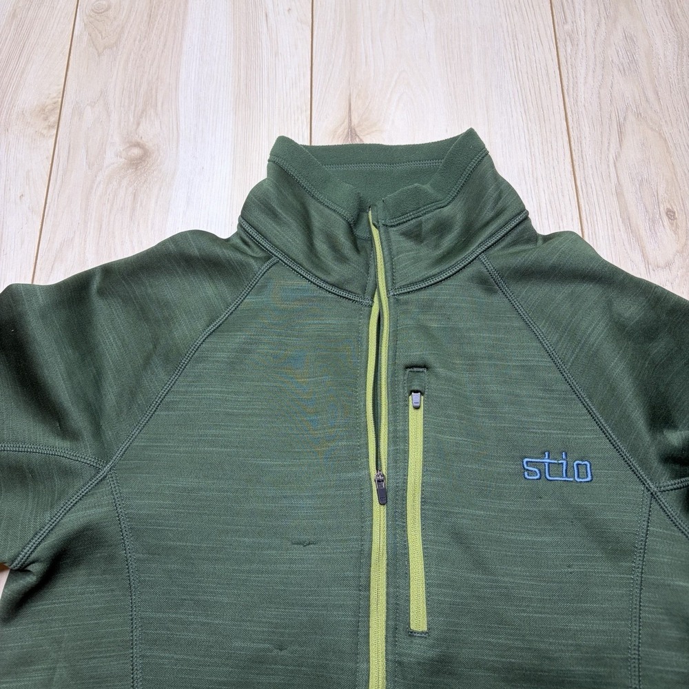 Stio Men's Gannett Peak Fleece 1/2 Zip Pullover Sweater Green Size Small Stretch - Picture 8 of 16